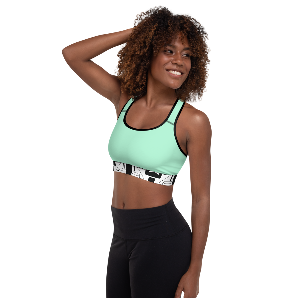 Mint green top sports bra